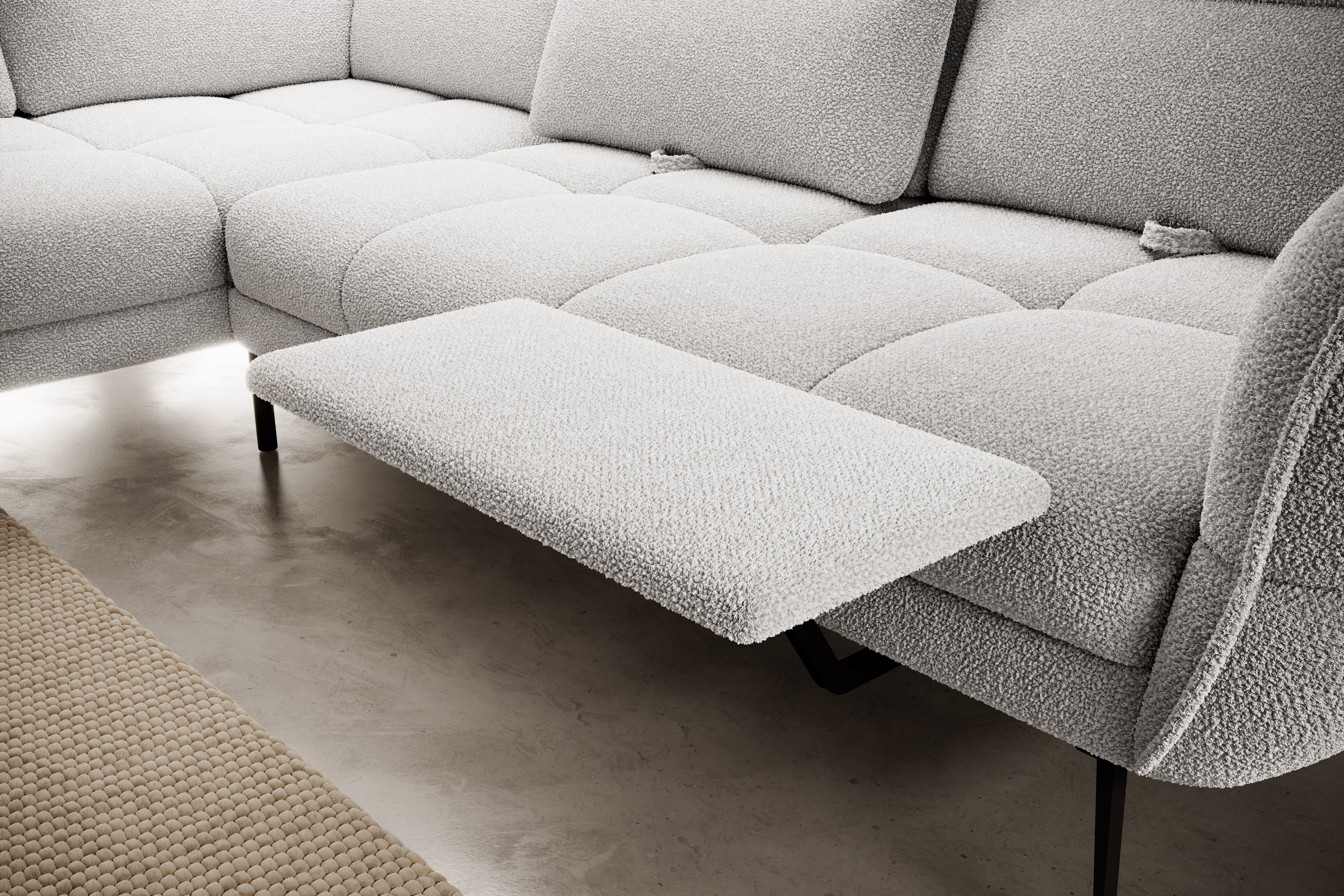 Ecksofa elektrisch ausfahrbare Fußstütze